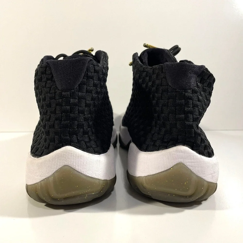 Nike Mens Size 10 Jordan Future Black Metallic Gold Sneakers 656503-031